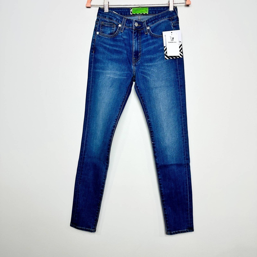Free People X Sandrine Rose Mid-Rise Skinny Denim Jeans Indigo Sz 27 R1018-D007